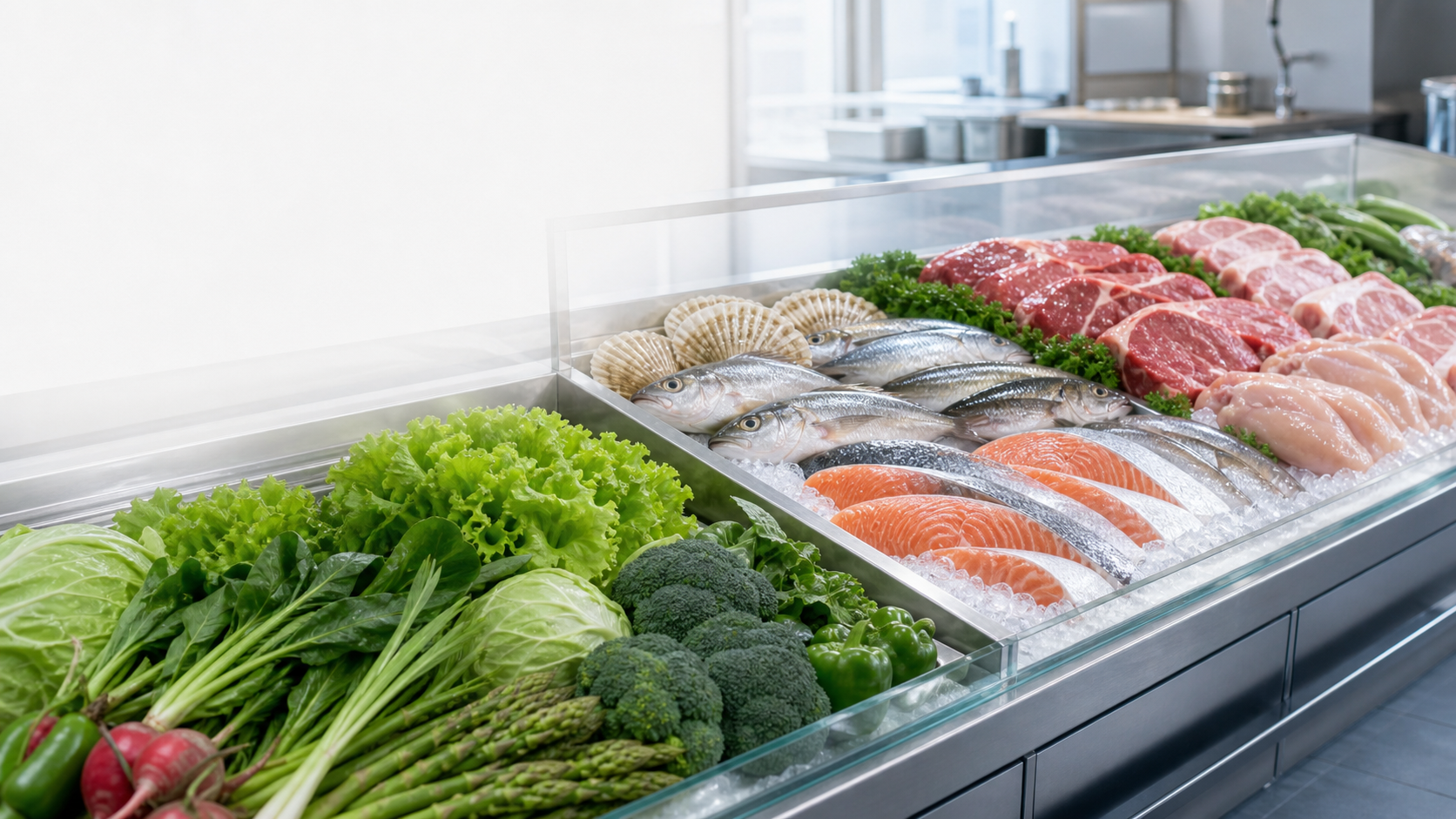 食品売場の青果と鮮魚